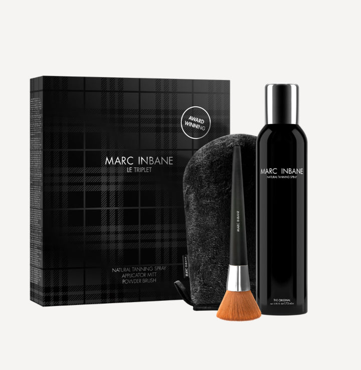 Le Triplet Black – Spray + Handschoen + Powder Brush