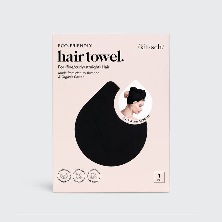 KITSCH – Sneldrogende Haarhanddoek Eco Black