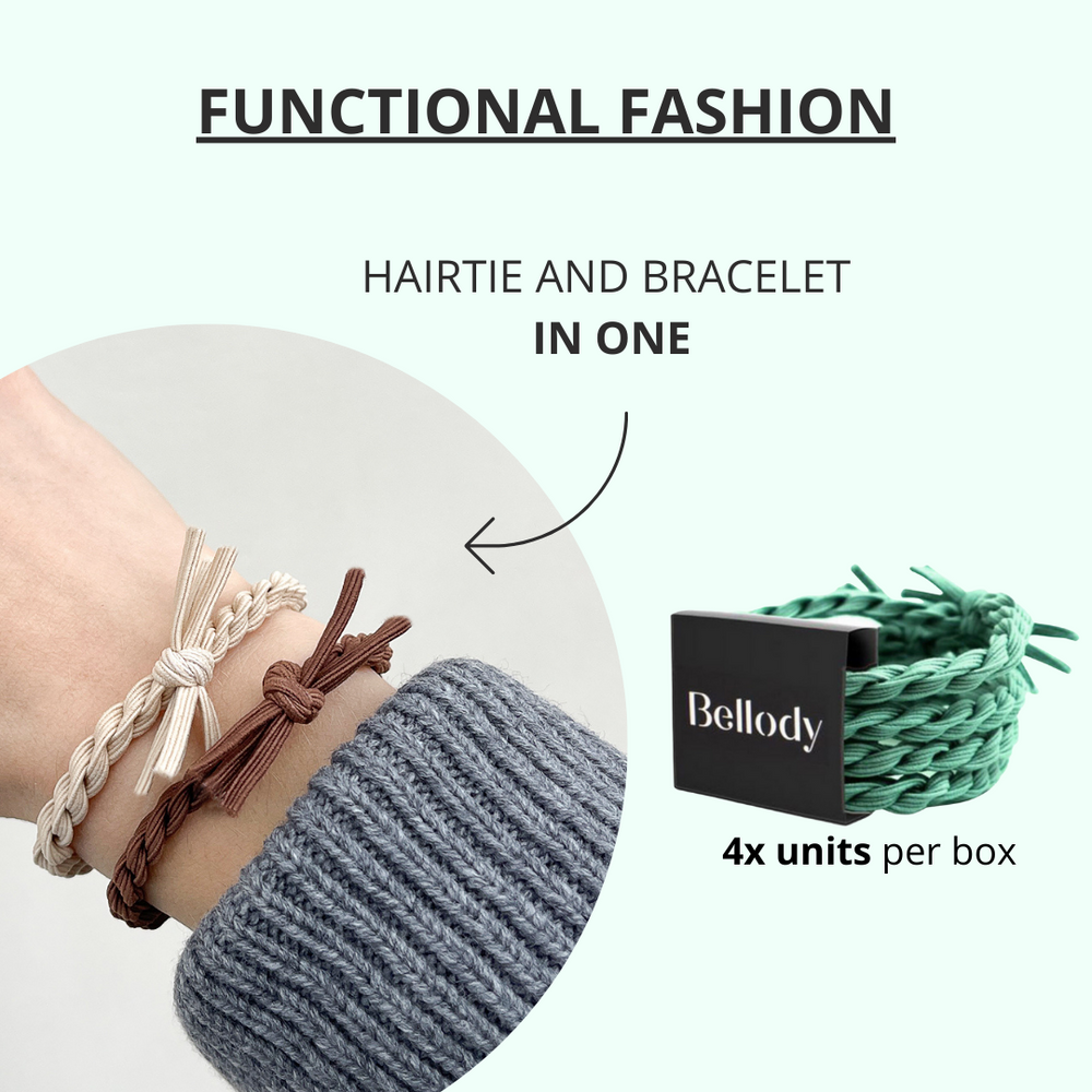 Bellody haarbandjes en armbanden in één, stijlvol en functioneel, perfect voor verschillende haartypes.