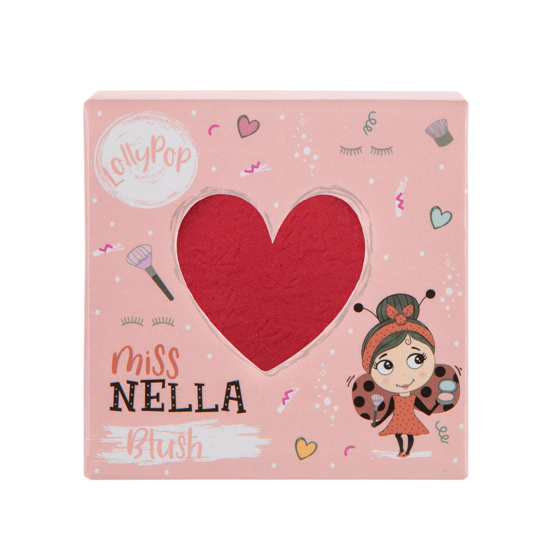 Miss Nella ultrafijne blush in schattige verpakking met hartvormige uitsnede.