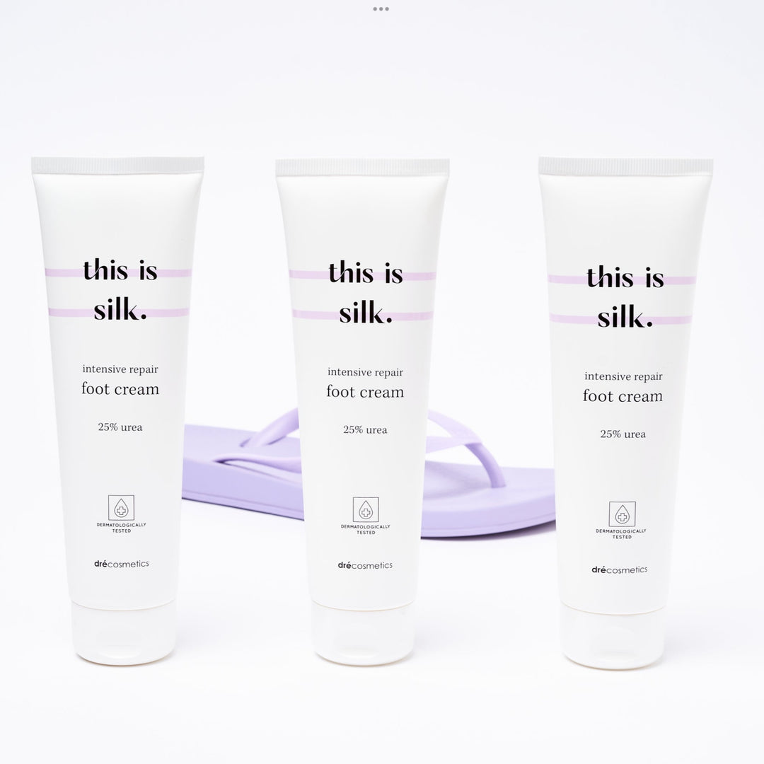 this is silk intensive repair foot cream with 25% urea for dry, cracked feet and intense hydration.