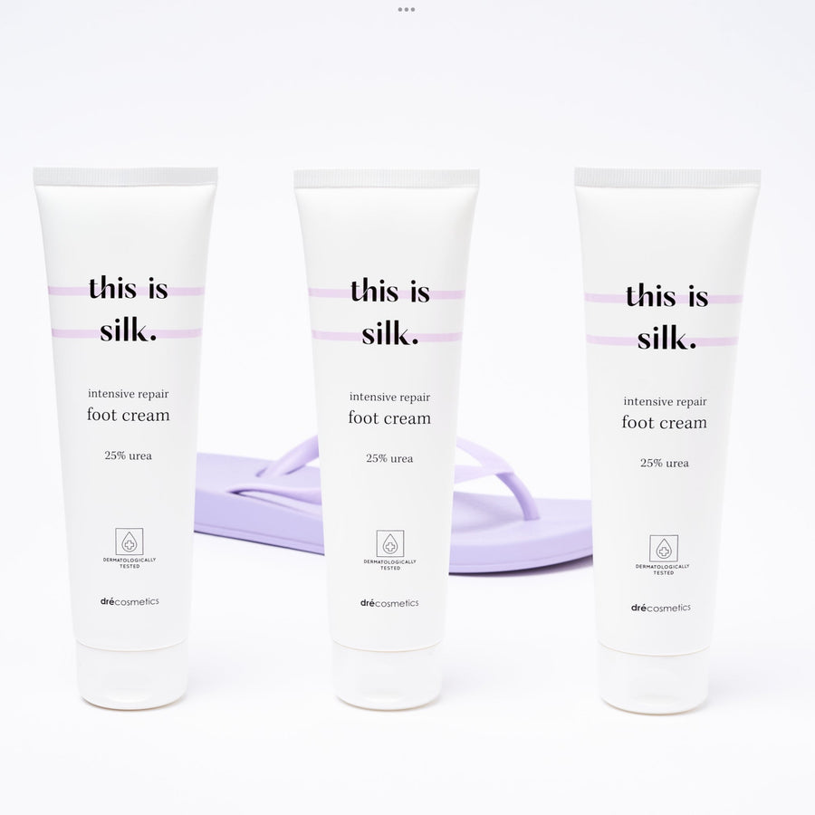 this is silk intensive repair foot cream with 25% urea for dry, cracked feet and intense hydration.