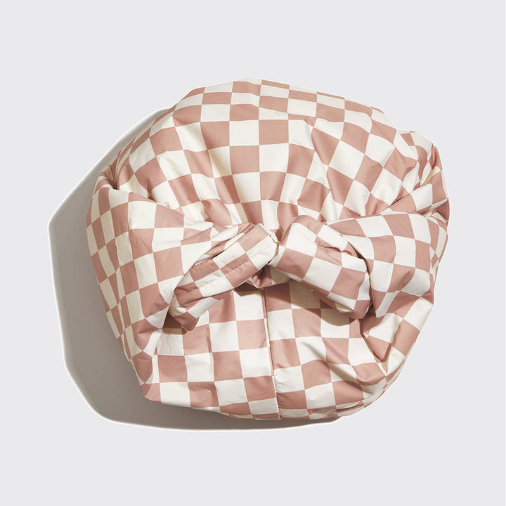 KITSCH – Flexi Douchemuts met Satijnvoering – Terracotta Checker