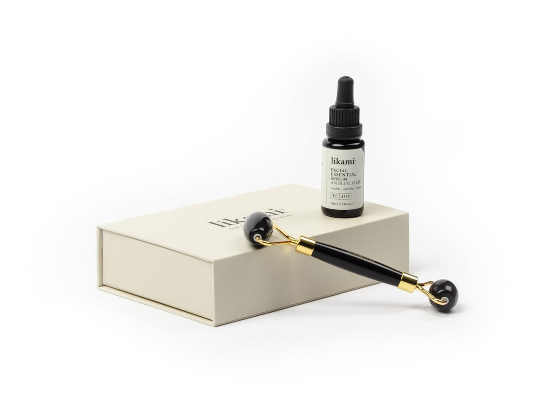 Likami Facial Essential Serum & Jade Stone Roller Set - Blossoms Beauty