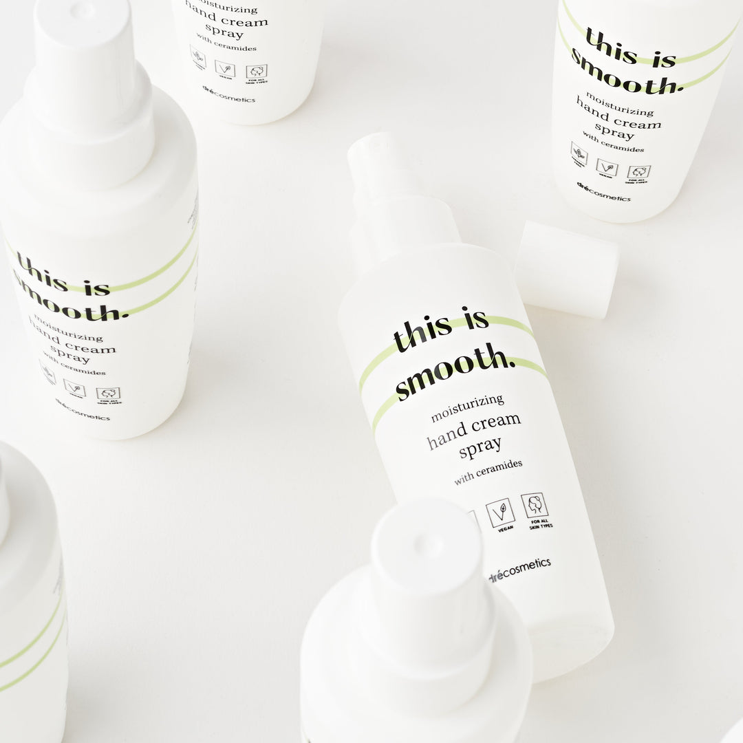Handcreme Spray 'this is smooth' with ceramides for moisturizing and protecting hands.
